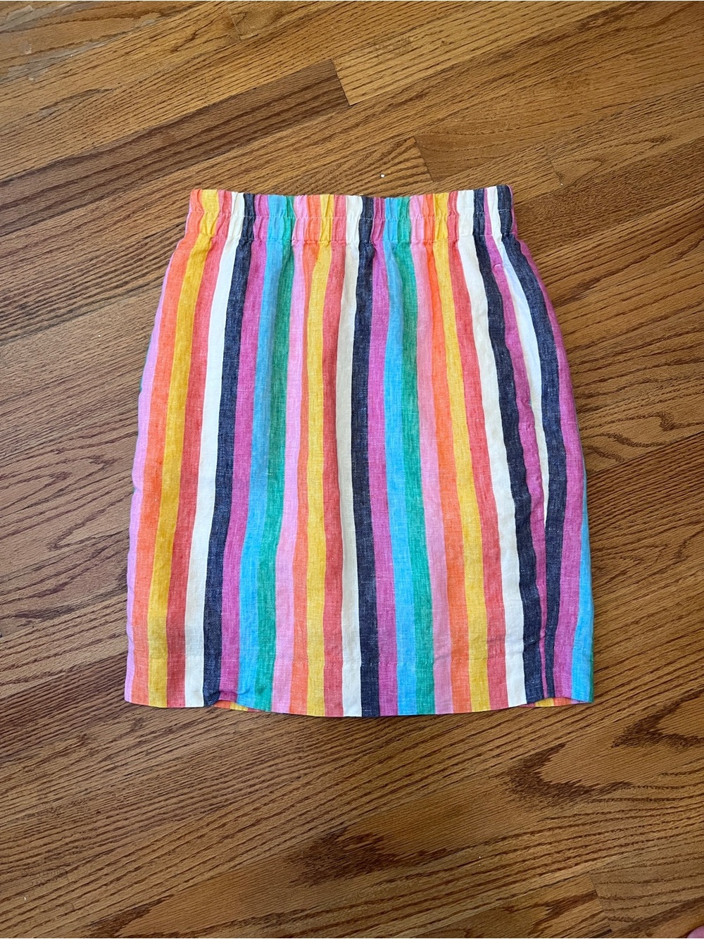 J Crew Linen Multi-Color Striped Women's Skirt with pockets!